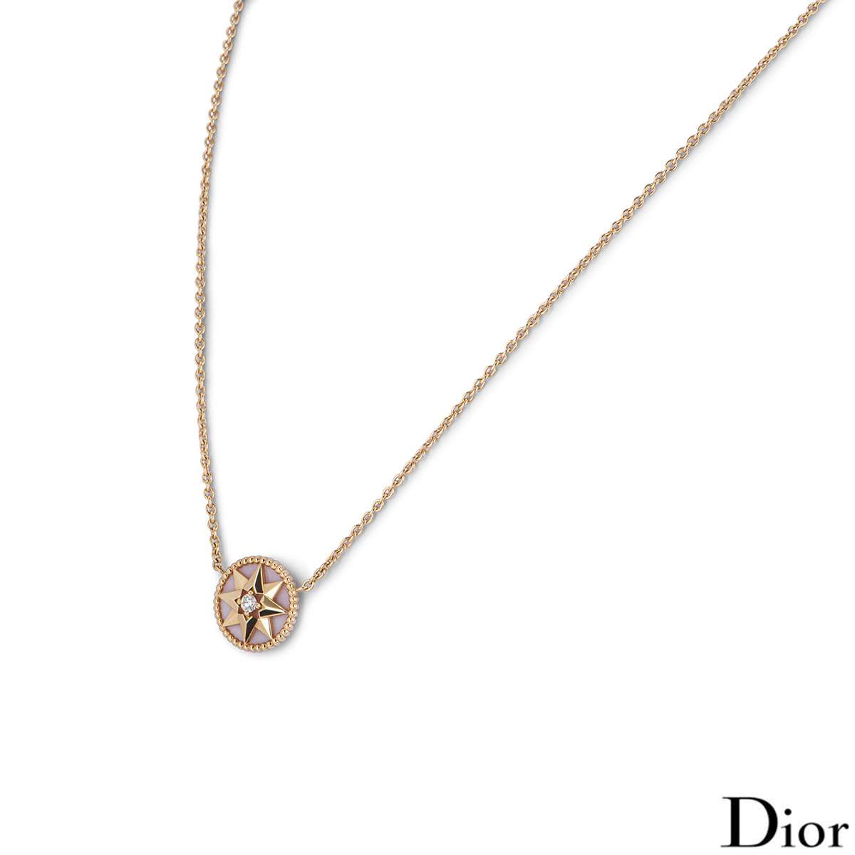 Christian Dior 18K Diamond Rose Des Vents XS Pendant Necklace - 18K Rose  Gold Pendant Necklace, Necklaces - CHR341991